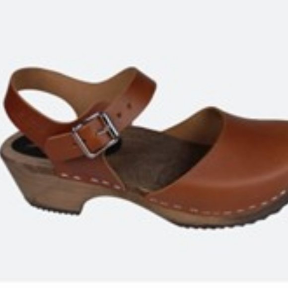 Lotta's Low Wood Cinnamon Clogs on Brown Base - NEW - Picture 4 of 10